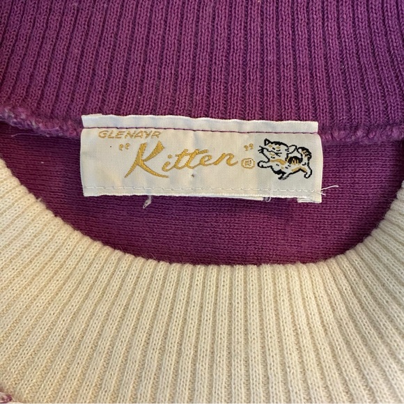 Vintage Purple and White Striped Sweater - Picture 6 of 7